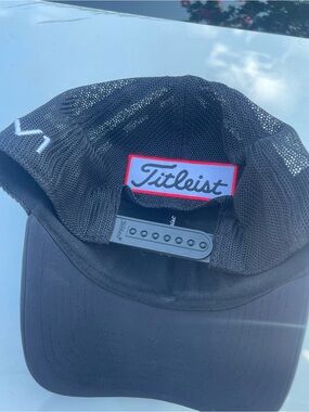 Titleist Black Mesh Snapback with Red-Trim Logo
